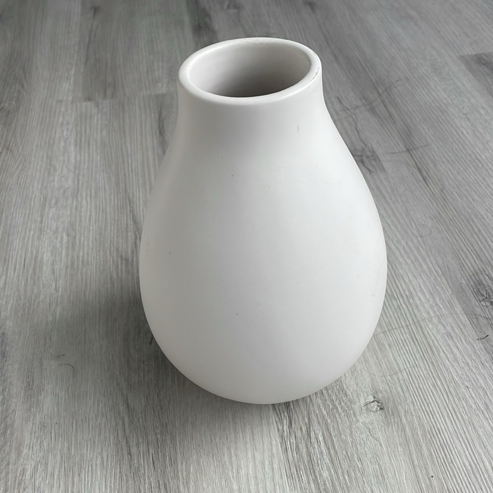 White glass decorative vase